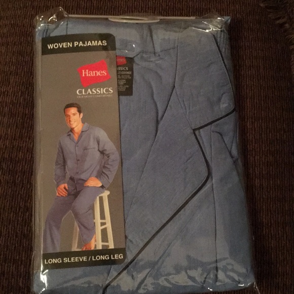 Hanes Other - Hanes 2xlarge Men’s Blue woven pajamas set NWT